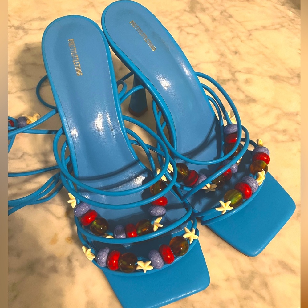 NWOT Beaded Tassel Heels PLT - Picture 3 of 5